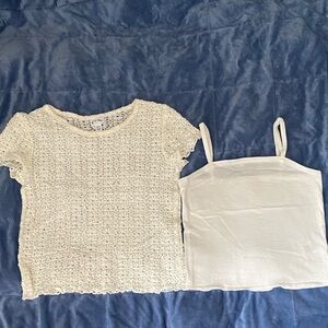 White Textured Top and Tank Set